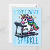私は汗を流さない、私はあなたのトレーニングを輝かせる ポストカード (正面/裏面)