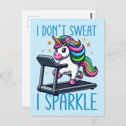 私は汗を流さない、私はあなたのトレーニングを輝かせる ポストカード (正面/裏面)