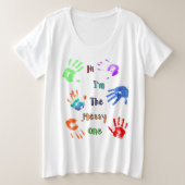 私は汚い方だ – ハンドプリ絵を描ント プラスサイズTシャツ (デザイン正面)