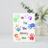 私は汚い方だ – ハンドプリ絵を描ント ポストカード (スタンド正面)