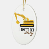 私は汚れているなるのを好みます セラミックオーナメント (左)