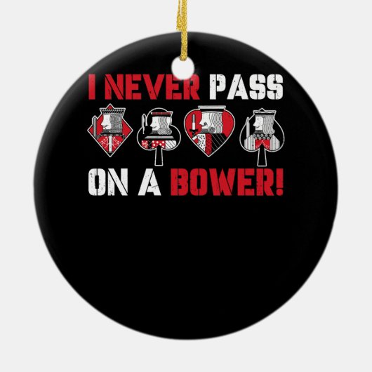 私は決してユーモアのユークルおもしろいカードGaを渡さない セラミックオーナメント (裏面)