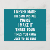 私は決して同じ間違いをしない。 |皮肉おもしろい的 ポストカード (正面)