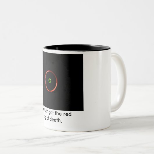 私は決して死の赤いリングや輪を得たありませんことは ツートーンマグカップ (正面右)