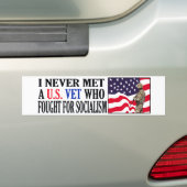 私は決して社会主義のために戦った米国の獣医に会いませんでした バンパーステッカー (車上)