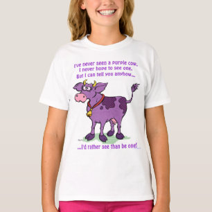 私は決して紫色牛を見たありませんことは Tシャツ
