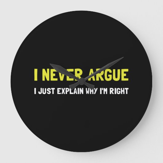 私は決して論争しません ラージ壁時計 (正面)