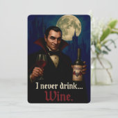 "私は決して飲まない…ワイン"ヴァンパイアのホラーユーモア 招待状 (スタンド正面)