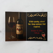 "私は決して飲まない…ワイン"ヴァンパイアゴシックのユーモア カード (内部)