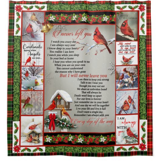 私は決し離れてお前はクリスマス（鳥）ショウジョウコウカンチョウキルト毛布 シャワーカーテン (正面)