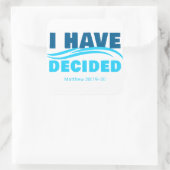 私は決めた – キリスト教信仰バプテスマMatthew 2 スクエアシール (バッグ)