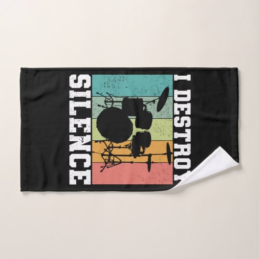 私は沈黙のヴィンテージドラ動揺してマーを破壊 ハンドタオル (ハンドタオル)