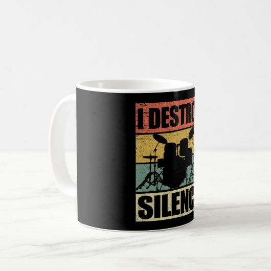 私は沈黙を破る|ドラムドラマーの贈り物 コーヒーマグカップ (正面左)