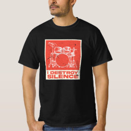 私は沈黙を破壊 – レトロドラマー Tシャツ