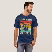 私は沈黙ドラマーを破おもしろい壊する Tシャツ (正面フル)