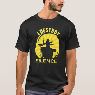 私は沈黙ドラマー素晴らしドラムアクセサリーを破壊 Tシャツ