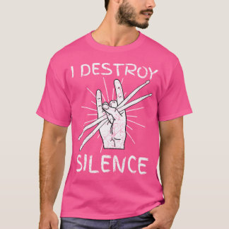 私は沈黙ドラムTシャツロッカーバンドドラムを破壊 Tシャツ