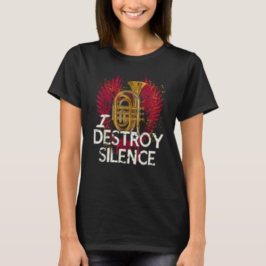 私は沈黙バリトンサクソフォンバリトンを破壊する Tシャツ (正面)
