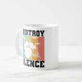 私は沈黙ヴィンテージドラマー動揺してレトロを破壊 コーヒーマグカップ (正面左)