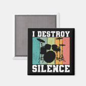 私は沈黙ヴィンテージドラマー動揺してレトロを破壊 マグネット (正面/裏面)