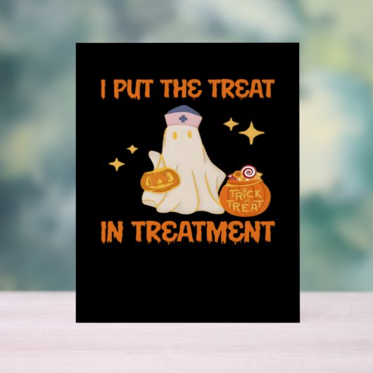 私は治療をトリートメントレトロおもしろいナース医師に入れる アクリルサイン (ニュートラル)