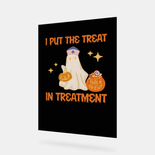 私は治療をトリートメントレトロおもしろいナース医師に入れる アクリルサイン (傾斜)