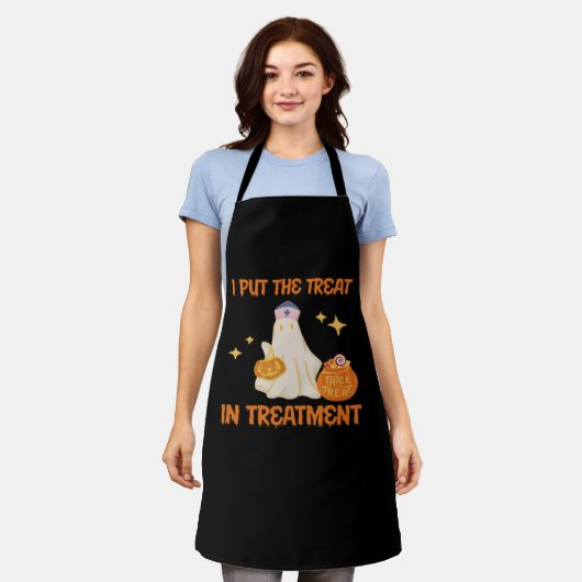 私は治療をトリートメントレトロおもしろいナース医師に入れる エプロン (着用した状態)