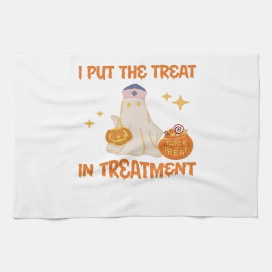 私は治療をトリートメントレトロおもしろいナース医師に入れる キッチンタオル (横)