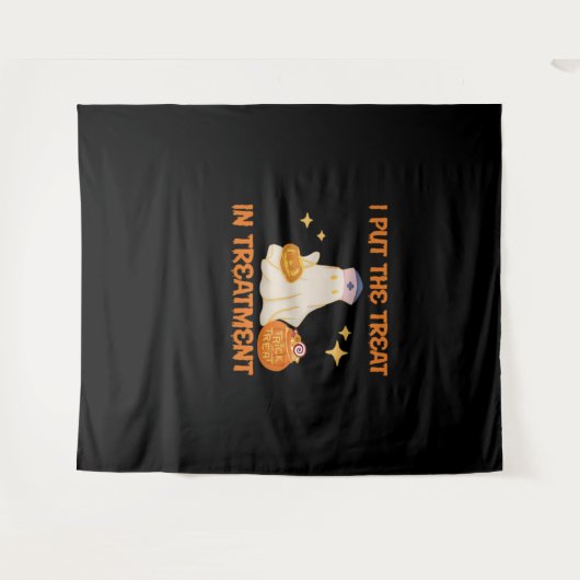 私は治療をトリートメントレトロおもしろいナース医師に入れる タペストリー (正面(横))