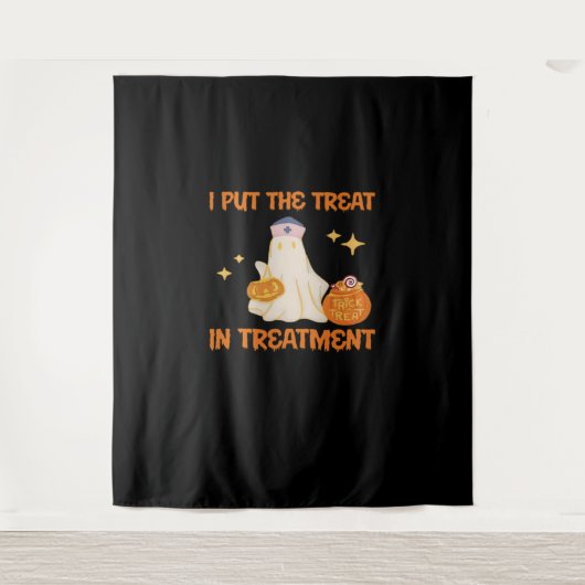 私は治療をトリートメントレトロおもしろいナース医師に入れる タペストリー (正面)