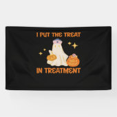 私は治療をトリートメントレトロおもしろいナース医師に入れる 横断幕 (横)