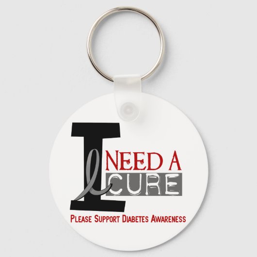 私は治療1糖尿病Tシャツが必要だ キーホルダー (正面)