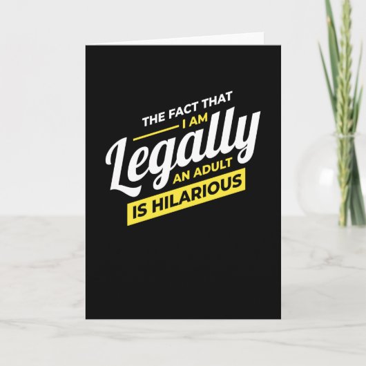 私は法的に大人18誕生日 カード (正面)