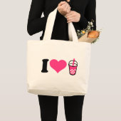 私は泡茶を愛します ラージトートバッグ (正面(商品))