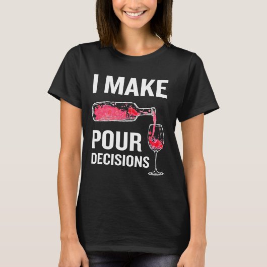 私は注決酒を飲むワイン Tシャツ (正面)