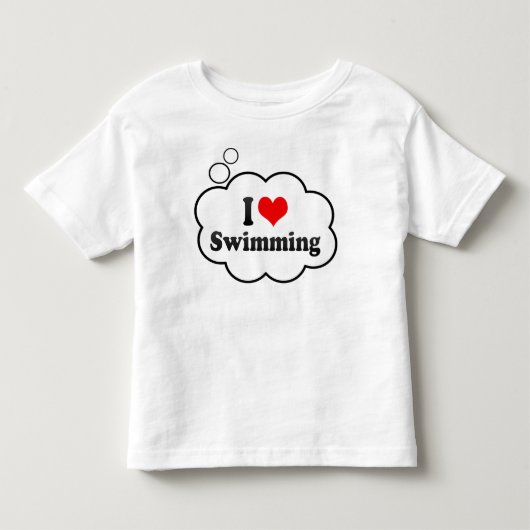 私は泳ぐことを愛します トドラーTシャツ (正面)