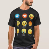 私は泳ぐ人のおもしろいなEmojiの顔文字のティーを泳ぐことを愛します Tシャツ (正面)
