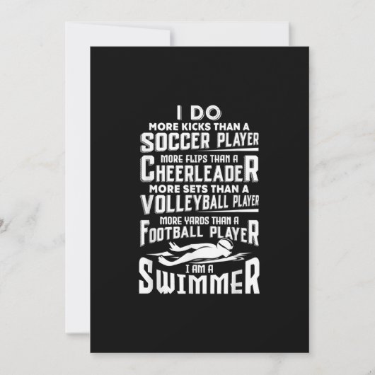 私は泳ぐ人スイミングプおもしろいール泳ぐ人ギフト シーズンカード (正面)