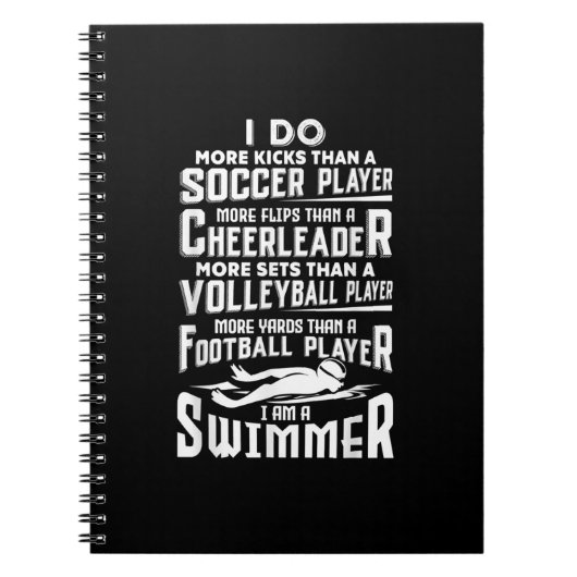 私は泳ぐ人スイミングプおもしろいール泳ぐ人ギフト ノートブック (正面)