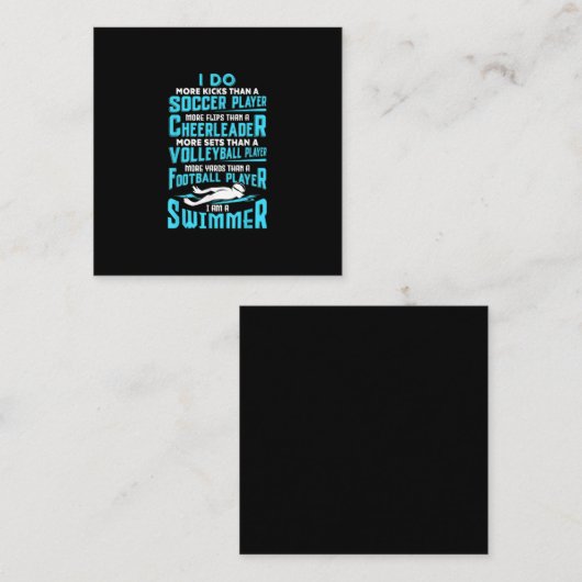 私は泳ぐ人スイミングプールおもしろいの恋人のギフトである スクエア名刺 (正面/裏面)