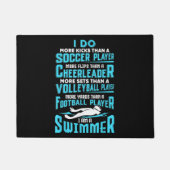 私は泳ぐ人スイミングプールおもしろいの恋人のギフトである ドアマット (正面)