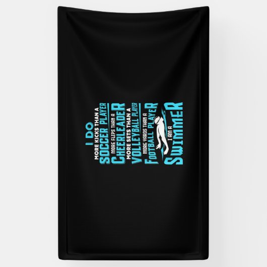 私は泳ぐ人スイミングプールおもしろいの恋人のギフトである 横断幕 (縦)