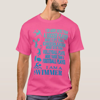私は泳ぐ人Tシャツで泳おもしろいいでカッコいい泳ぐ Tシャツ