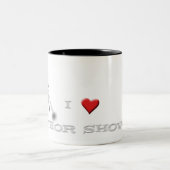 私は流星群のコーヒー・マグを愛します ツートーンマグカップ (中央)