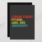 私は流暢なコンピュータ言語を話します - 面白いコーディング 招待状 (正面/裏面)