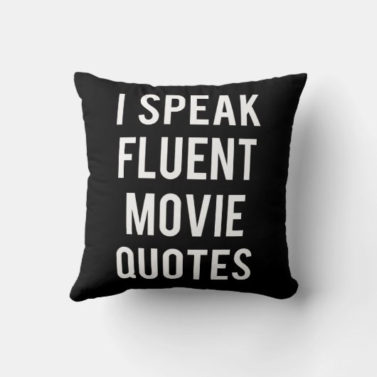 私は流暢な映画引用文を話します クッション (裏面)