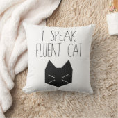 私は流暢な猫-おもしろいな引用文--を話します クッション (ブランケット)
