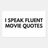 私は流話流な映画の引用文、映画好き 長方形シール (正面)