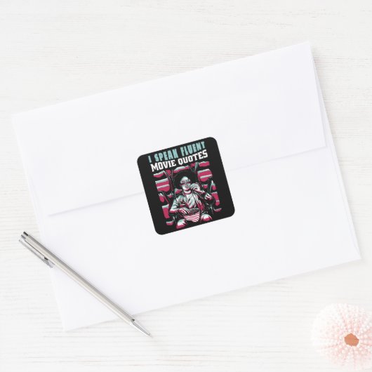 私は流話流な映画引用文 スクエアシール (封筒)