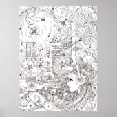 私は海で座った – イラストレーション ポスター (正面)